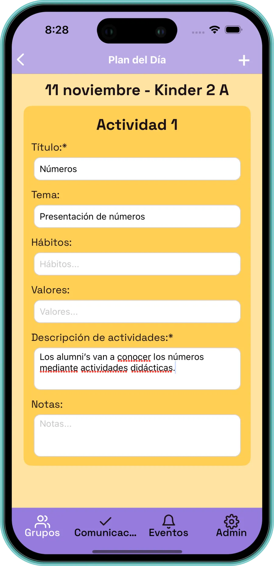 Planeación académica diaria para maestras de preescolar